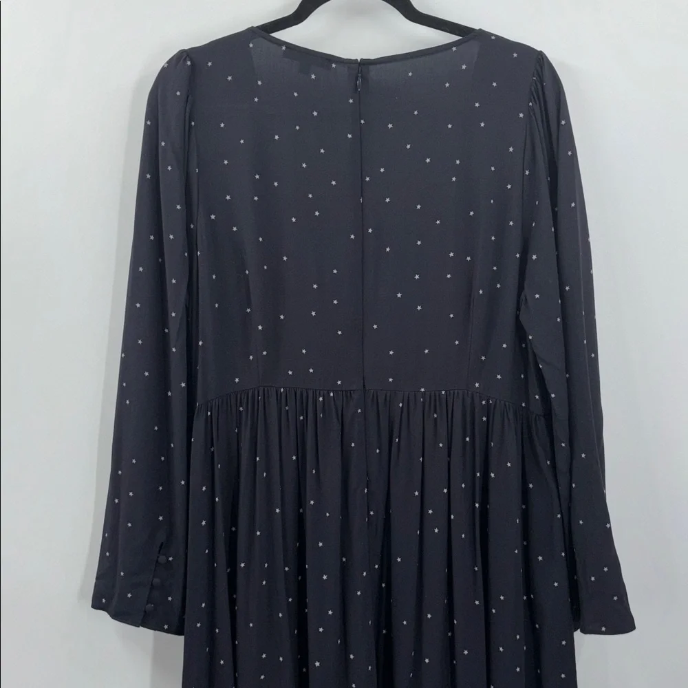 Madewell Alicia Long-sleeve Scoop Neck Midi Dress in night stars NWT - Picture 11 of 16